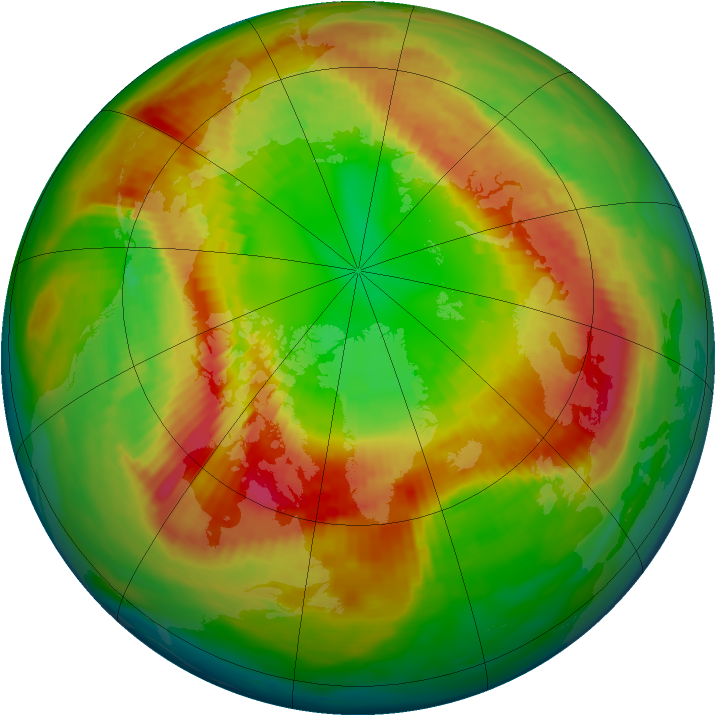 Arctic ozone map for 02 March 1990